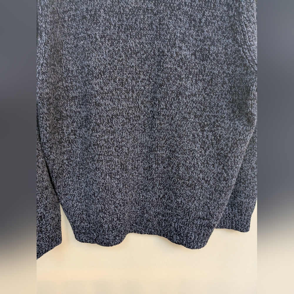 L.L. Bean 100% Lambs Wool VTG Blue Marbled Knit 1/4 Button Up Sweater Size XL - Picture 12 of 12
